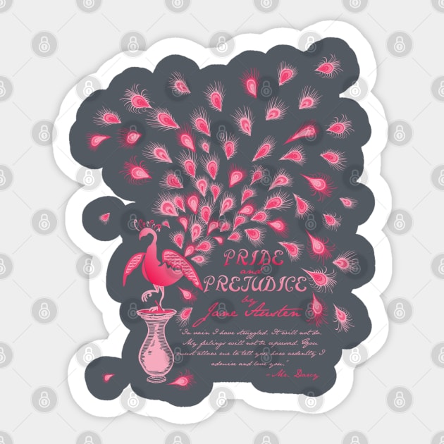 Paisley Peacock Pride and Prejudice: Girly Sticker by DoodleHeadDee